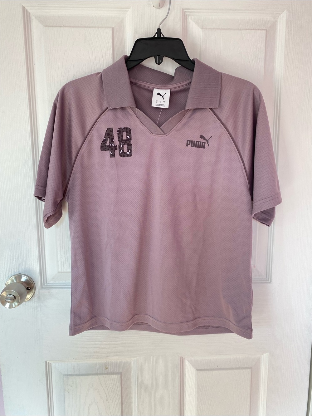 NEW PUMA women’s Lavender Polo Shirt with Number 48 size small